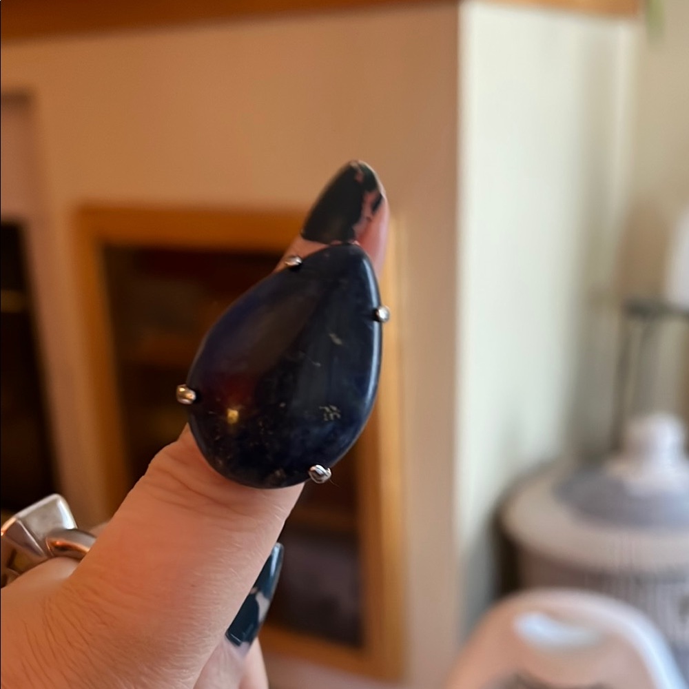 Silver Teardrop Blue Stone Ring park lane lapis park lane